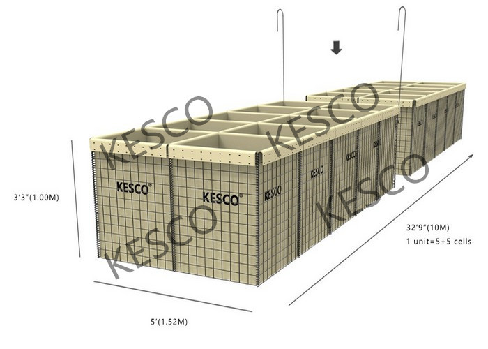 Mil6 Galfan Military Hesco Fence With Long Life Time