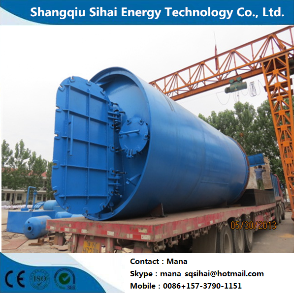 380V Used Plastic Tyres Recycling Machine For Fuel Oil Carbon Black Directly Heating