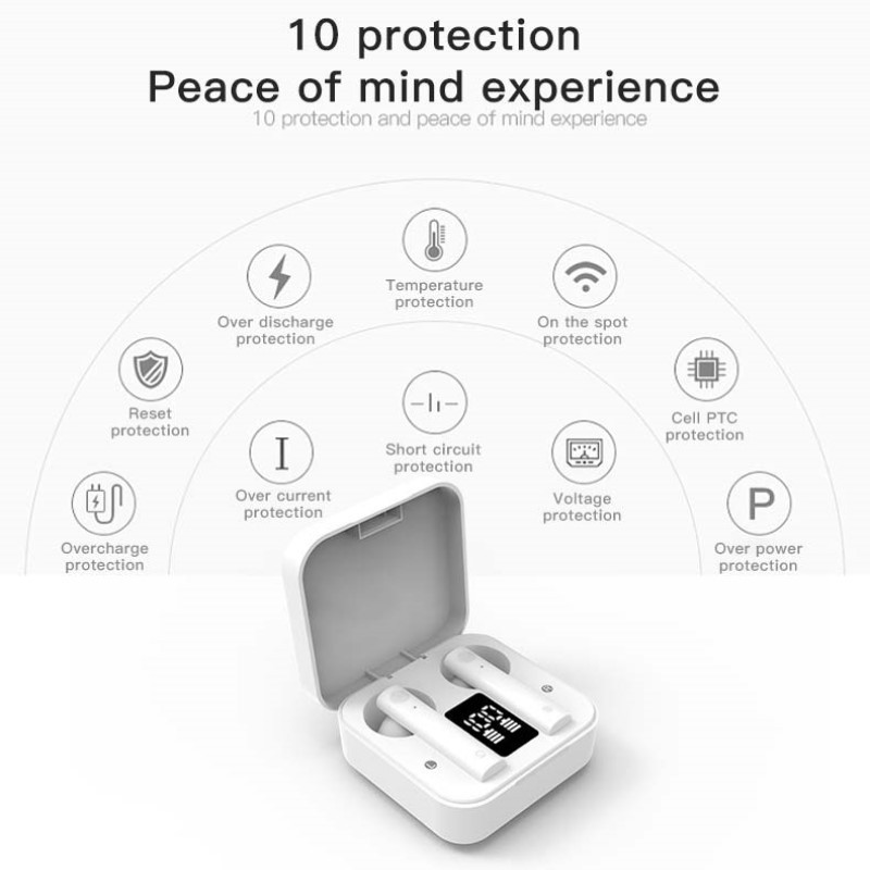 BT5.1 True Wireless Bluetooth Earphone 2* 3.7V Bluetooth Stereo Earbuds
