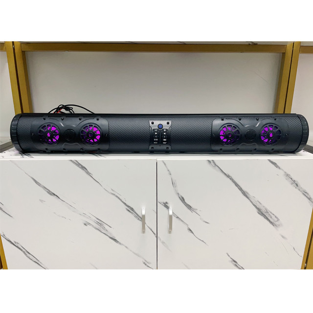 Outdoor Amplified ATV UTV Golf Cart BT Connector 8 Speaker Soundbar Waterproof With LED Lighting 500 Watts