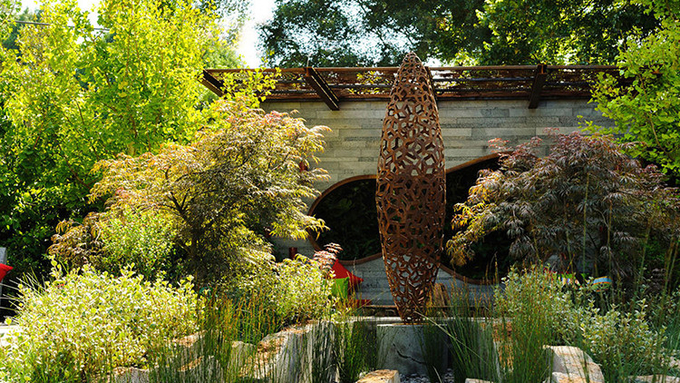 Western Style Corten Steel Light Metal Garden Figures Curved Corten Steel Art Sculpture For Outdoor In 220cm Height