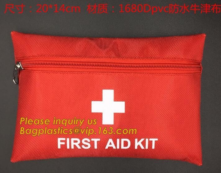 Red pu leather waterproof mini eva first aid kit case,first aid box plastic case carrying case,Medical Multi-functional