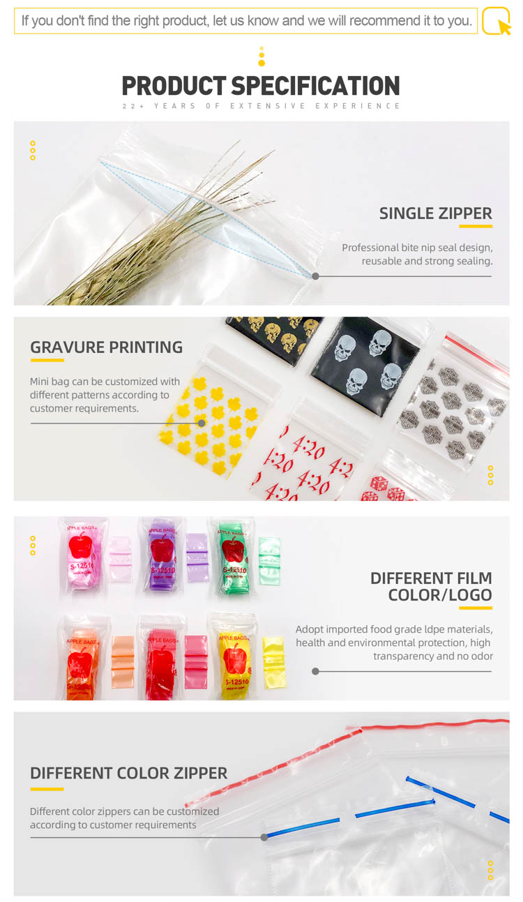 Promotion clear pvc bags with zipper mini k bags plastic clear slider k bags