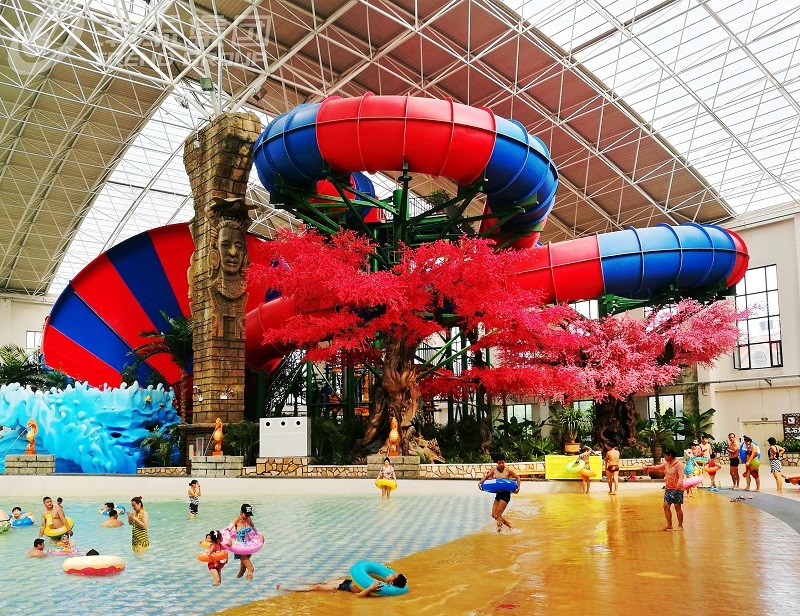 Commercial Trumpet Fiberglass Water Slides For Families / Water Amusement Park Rides