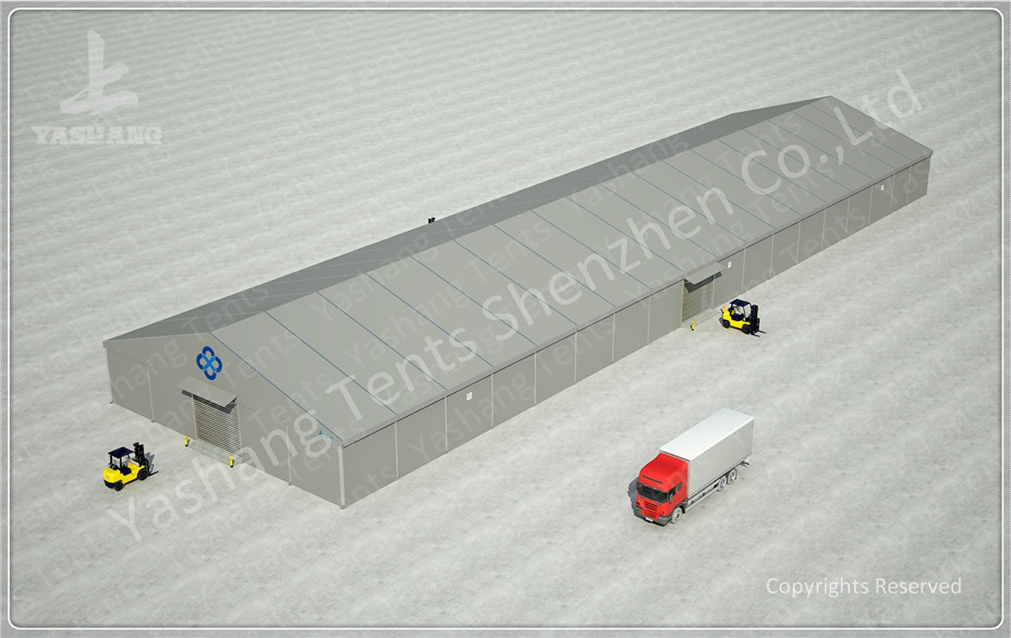 Grey Temporary Tent Structures Outdoor Storage Canopy 100km/h Wind Load