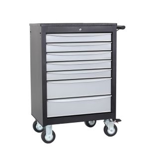 5 Drawer Roller Cabinet with Steel Side Handle and heavy duty 5" x 2" castors