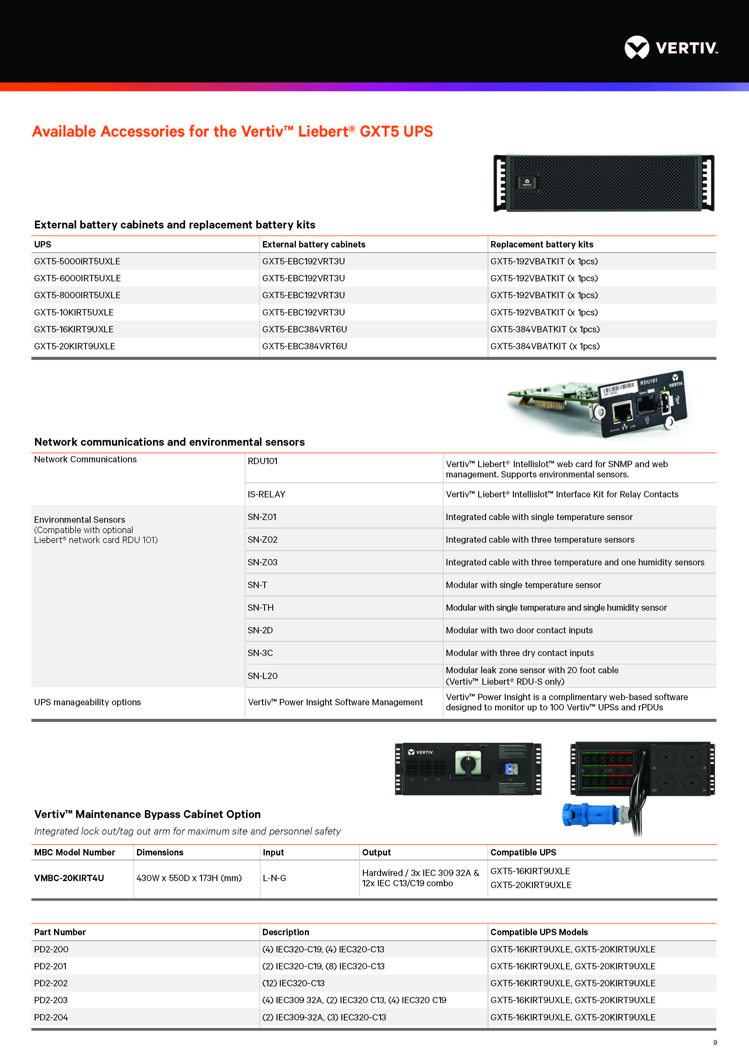 Vertiv GXT5 5KVA 6KVA 8KVA 10KVA 16KVA Online 220v UPS for Telecommunications Output