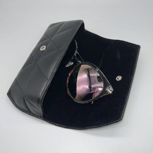 Spectacle Diamond Embossed Synthetic PU Leather Fabric Soft sunglasses Case