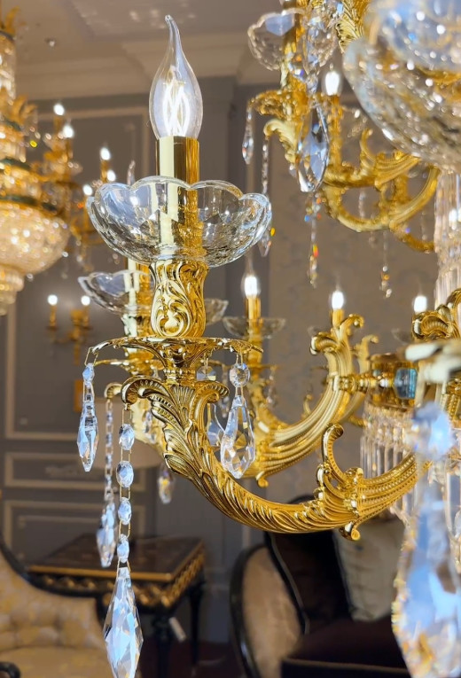European Style Candle Extra Large Crystal Chandeliers For High Ceilings