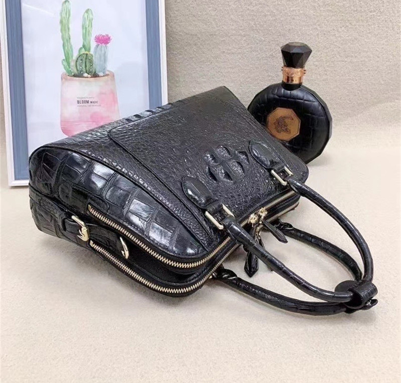 Exotic Genuine Crocodile Skin Women Shell Purse Authentic Alligator Leather Lady Single Shoulder Bag Female Handbag