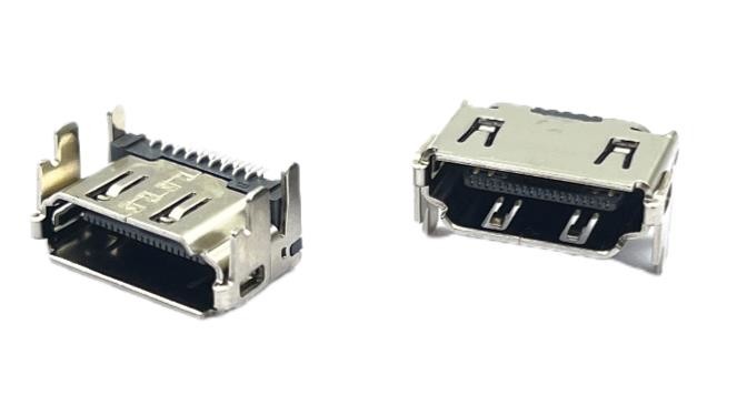LCP Black Vertical Micro HDMI Socket Connector Type A Digital Interface SMT RA 19Pin
