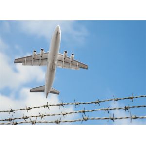 China Silver High Security Barbed Wire Airport Fence With Razor Wire Double Barb on sale