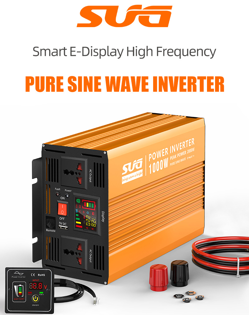 ROHS 12v Dc To 110v 220v Ac Off Grid Pure Sine Wave Power Inverter 1000W