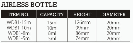 5ml 8ml 10ml 15ml Airless Bottle for Cosmetic Container Screen Printing Packaging