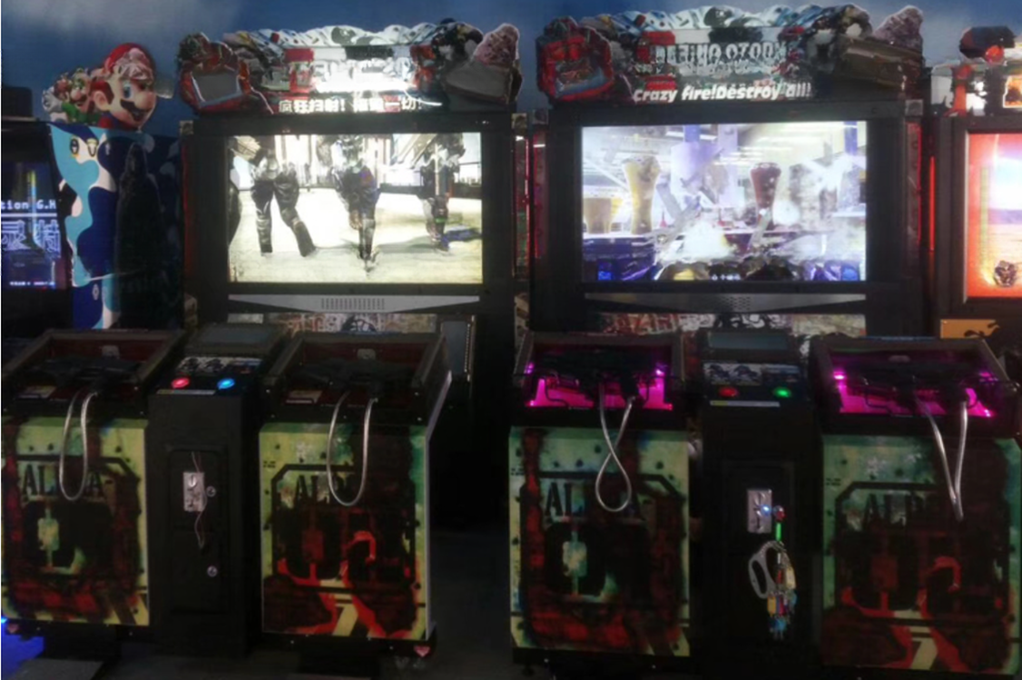 Indoor Gaming Zone Razing Storm Arcade Machine Coin Operated Interesting