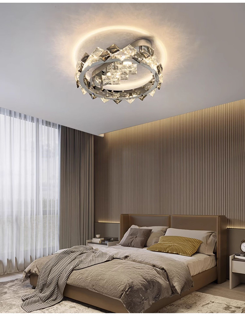 Luxury Crystal Pendant Lamps Home Decoration Bedroom Dining Living Room Round Ceiling Light(WH-CA-105)