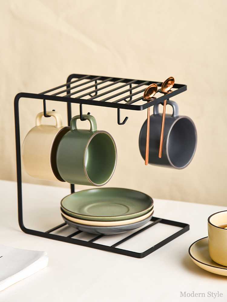 Nordic Design Style Handmade Ceramic Coffee Mug And Saucer Set For Sustainable Office