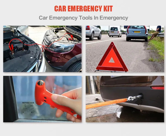 Adult Automotive First Aid Kit Safety Car Roadside Assistance Kit With Jumper Cable