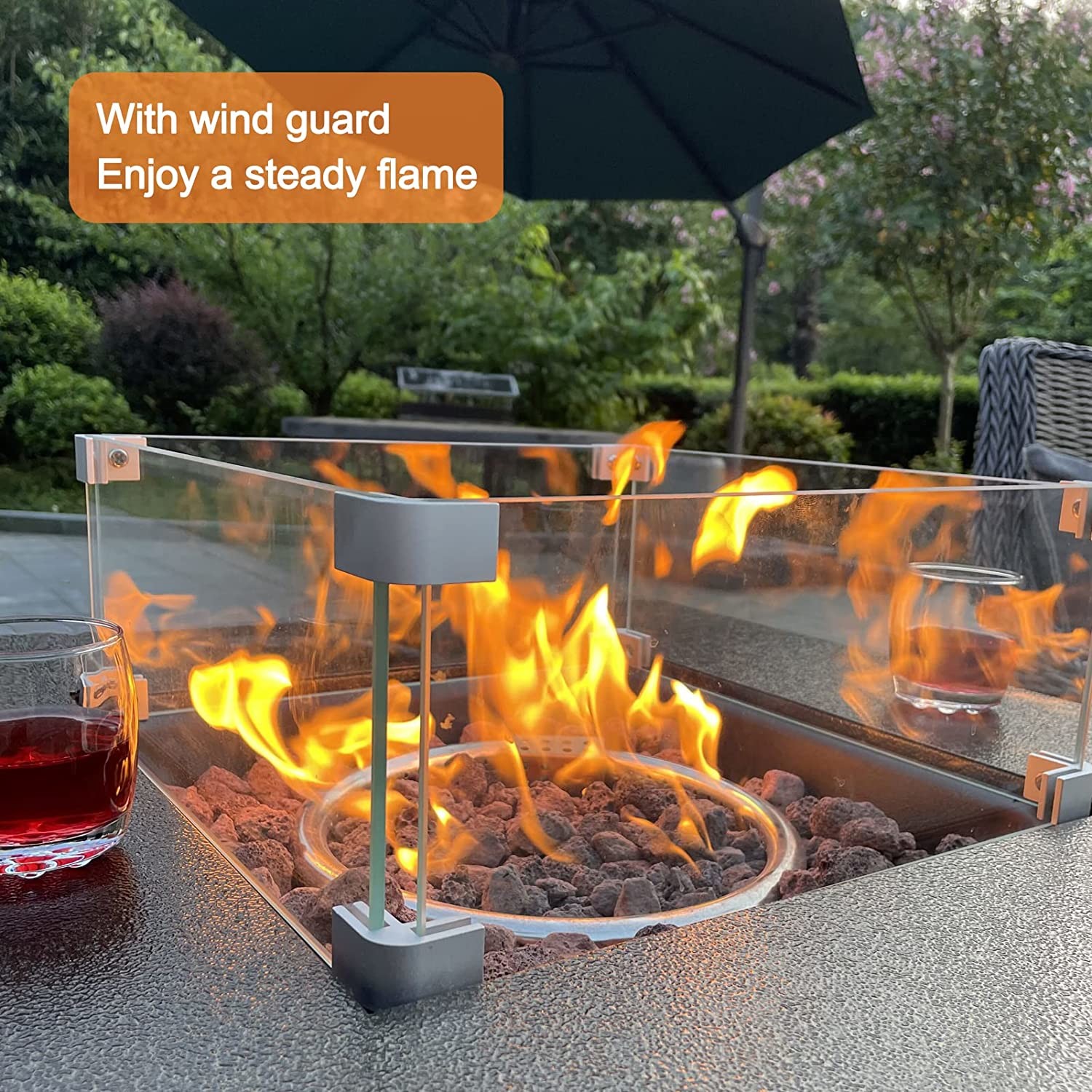 Outdoor Propane Gas Fire Bench Gas Square Fire Pit Coffee Brown Square