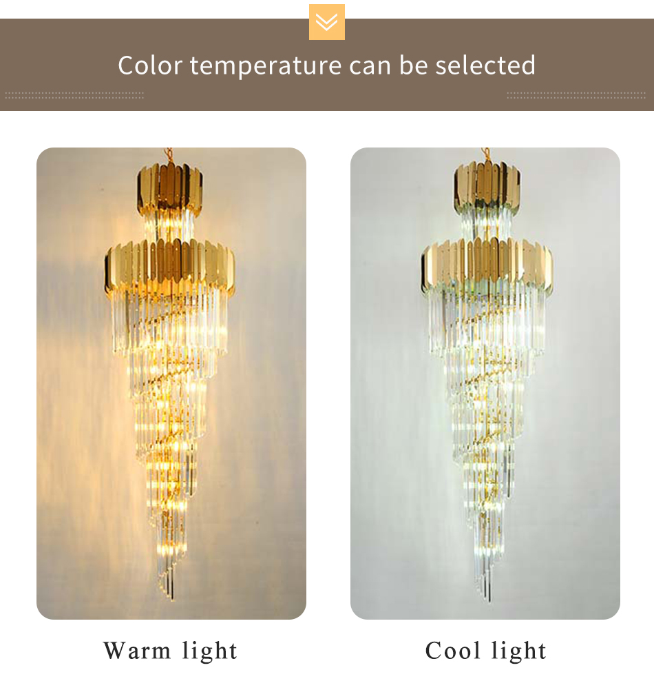 Luxury Modern Chandelier For Living Room Gold Long Staircase fancy light(WH-NC-60)