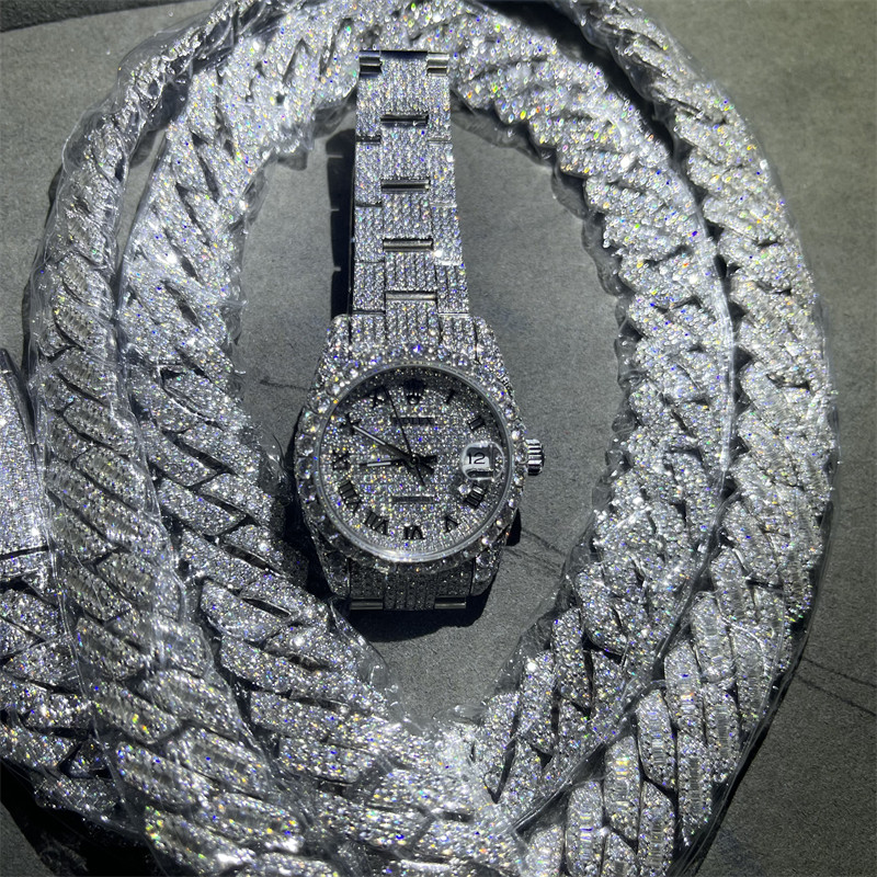 Handmade Inlay Hip Hop Jewelry Custom Diamond Rolex Custom Modification Iced Out