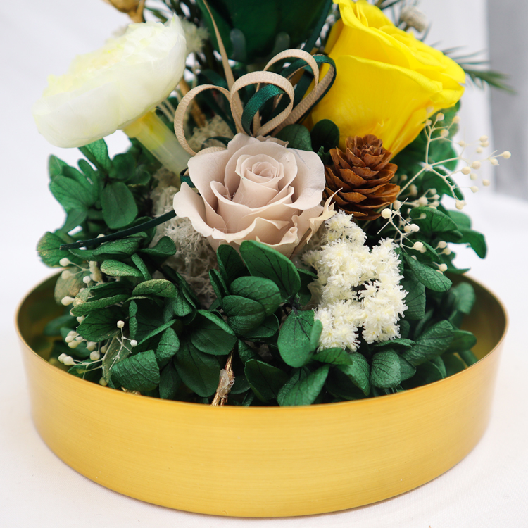 100% Real Rose Flower In Glass Dome With No Maintenance Required