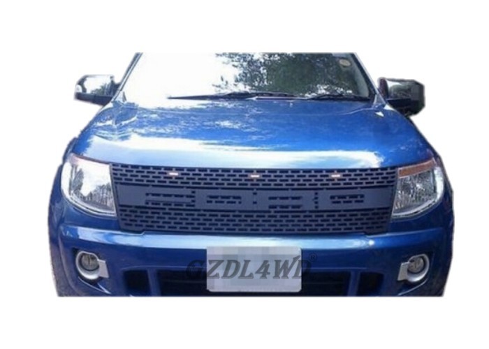 Exterior Body Kit Car Front Grill Mesh Matte Black For Ranger Pickup 2012 - 2014