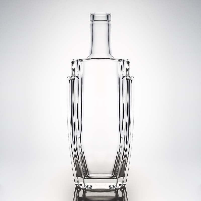 Food Grade Glass 700ml 750ml Rum Vodka Whisky Tequila Gin Bottle with Custom Cap