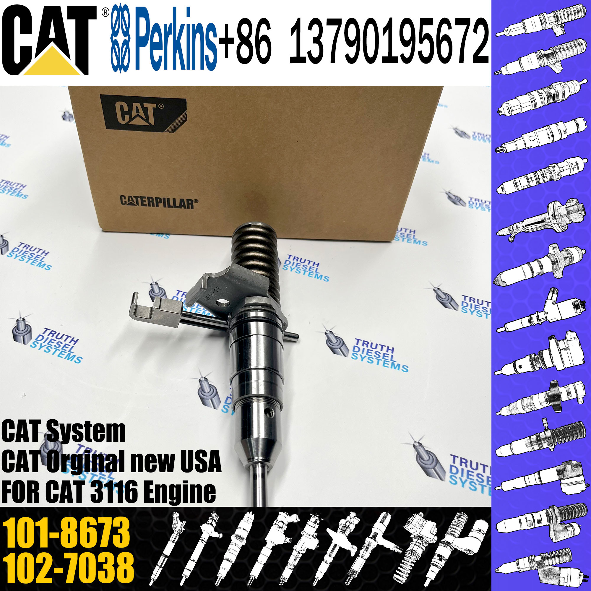 Fuel Injectors 101-8673 173-4647 127-8205 127-8222 1077732 0R8682 0R8483 0R3742 127-8216 for Caterpillar 3116 3114