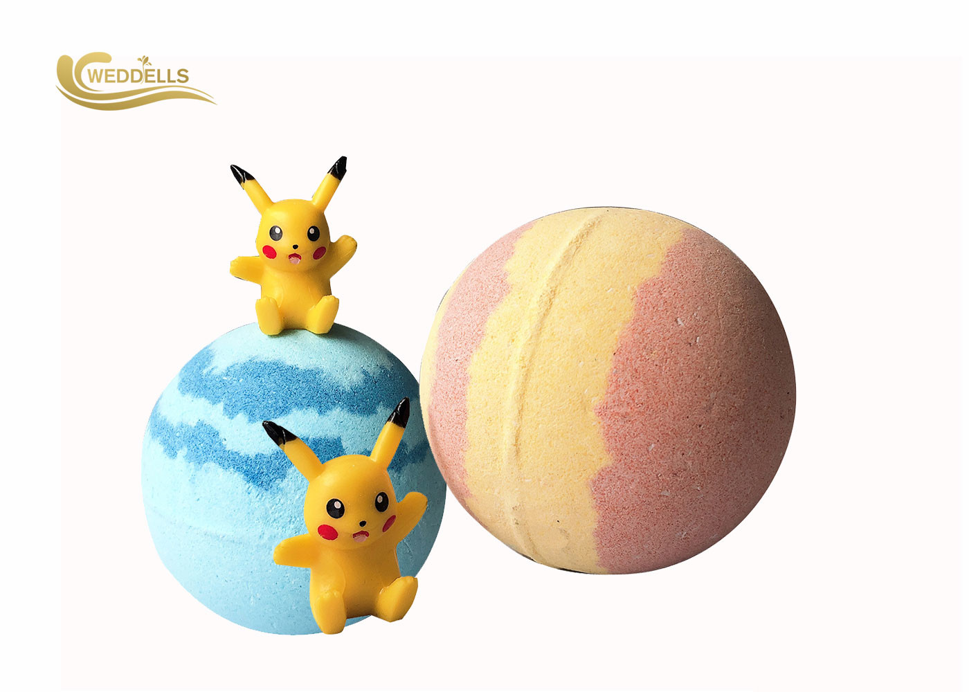 Litchi Fizzy Kids Surprise Bath Bombs Inside Organic Gift Set for Kids Fun