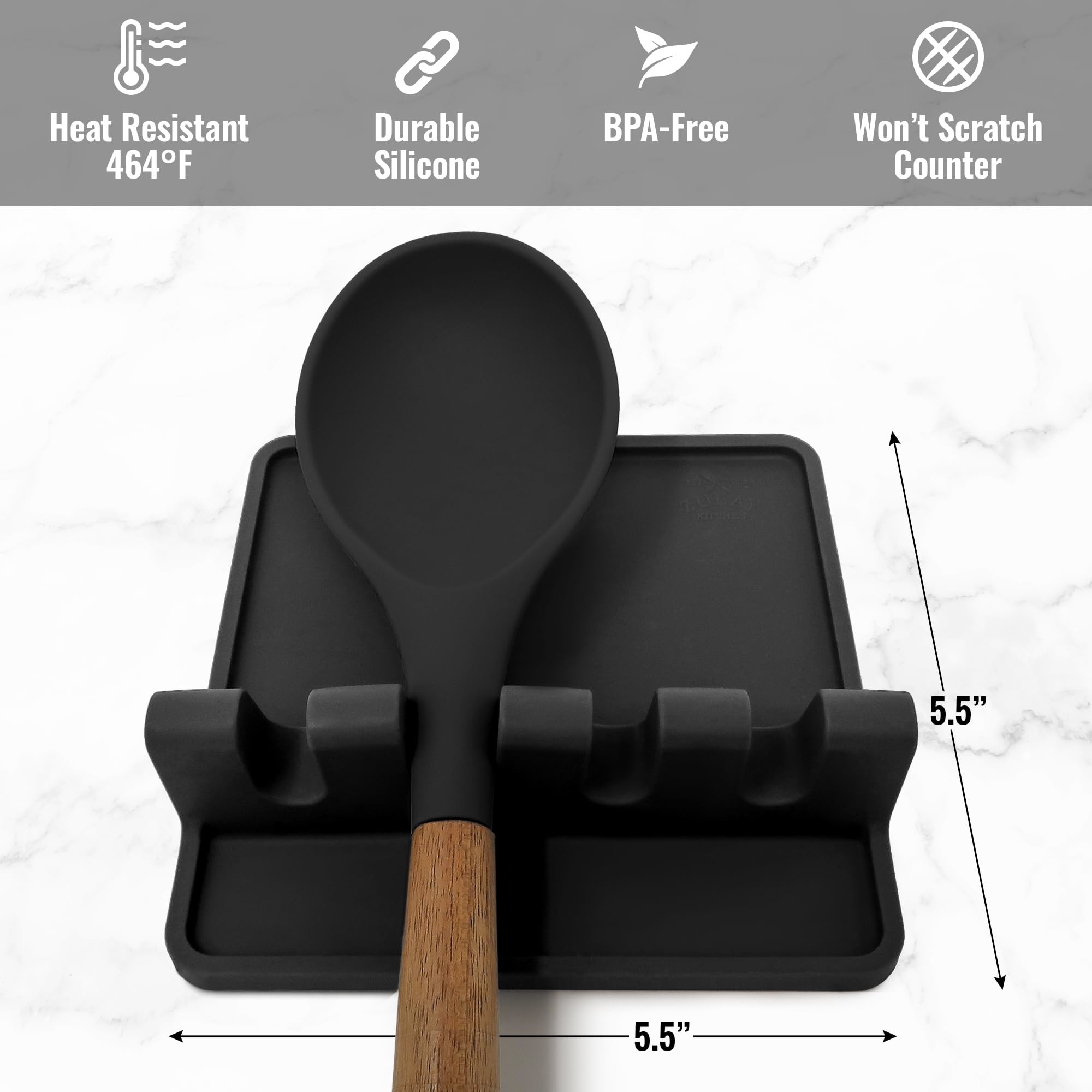 BPA Free Kitchen Silicone Utensil Rest Durable Spoon Rest With Drip Pad Kitchen Gadgets Kitchen Cooking Utensils Holder