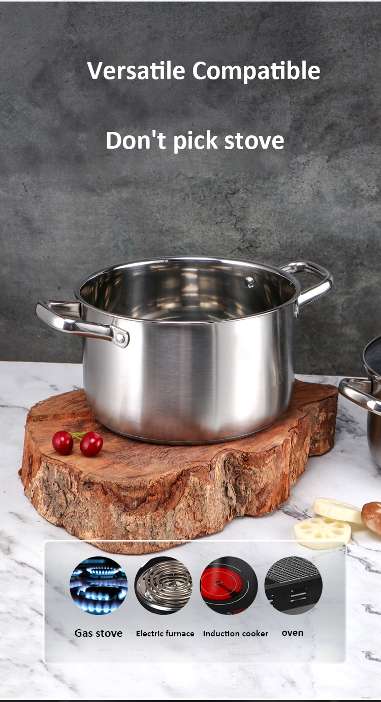 Hot Sale 10 Piece Royal Kitchen Cookware Set Stainless Pot Cooking Cookware Soup Pot