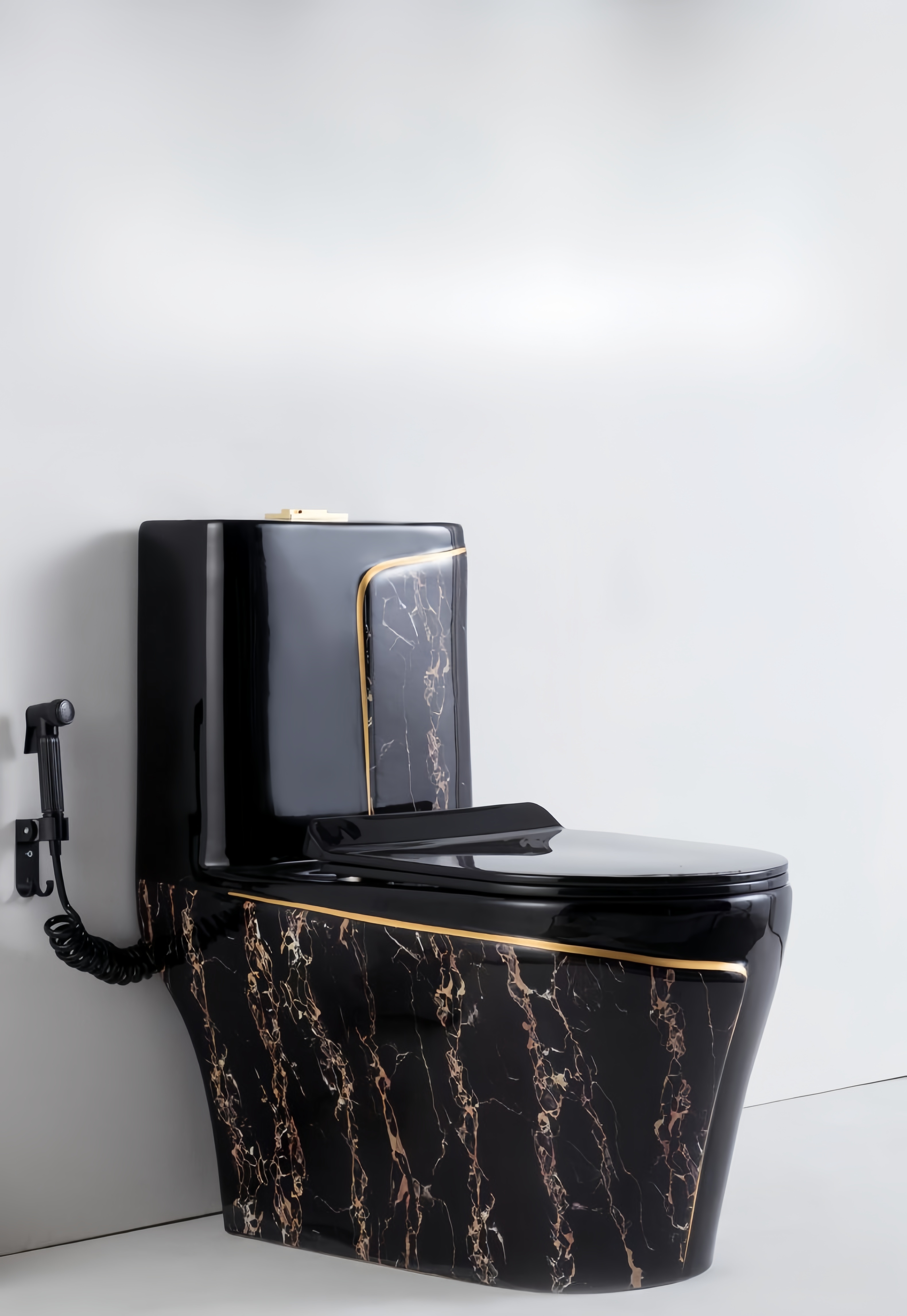 Advantages of Environmental Glaze in Black Stone One Piece Toilet with Dual-Flush