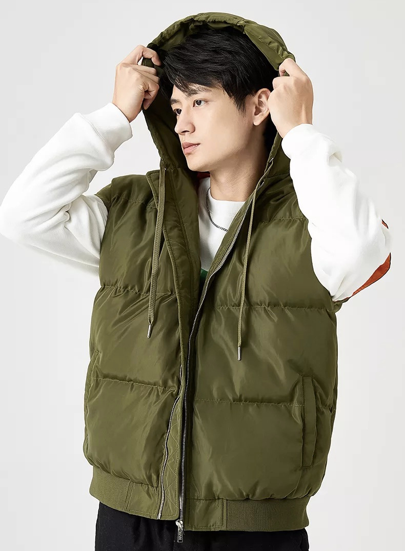 High Quality Puffer Vest Sleeveless Plus Size Mens Vests Vest Stand Collar Thick Vest Winter Vest