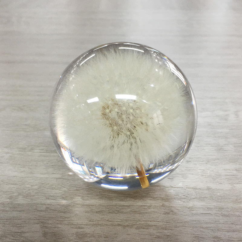 Crystal Wedding Flower Paperweight Ball Custom For Home Furnishings