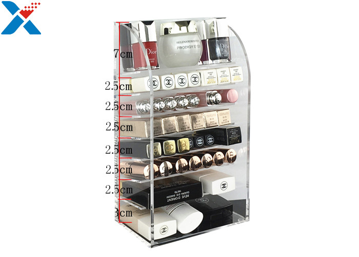 Large Acrylic Cosmetic Display Stand , 6 Layer Acrylic Makeup Display Stand