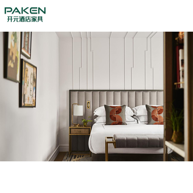 European Style Hotel Bedroom Furniture Sets Champagne Color