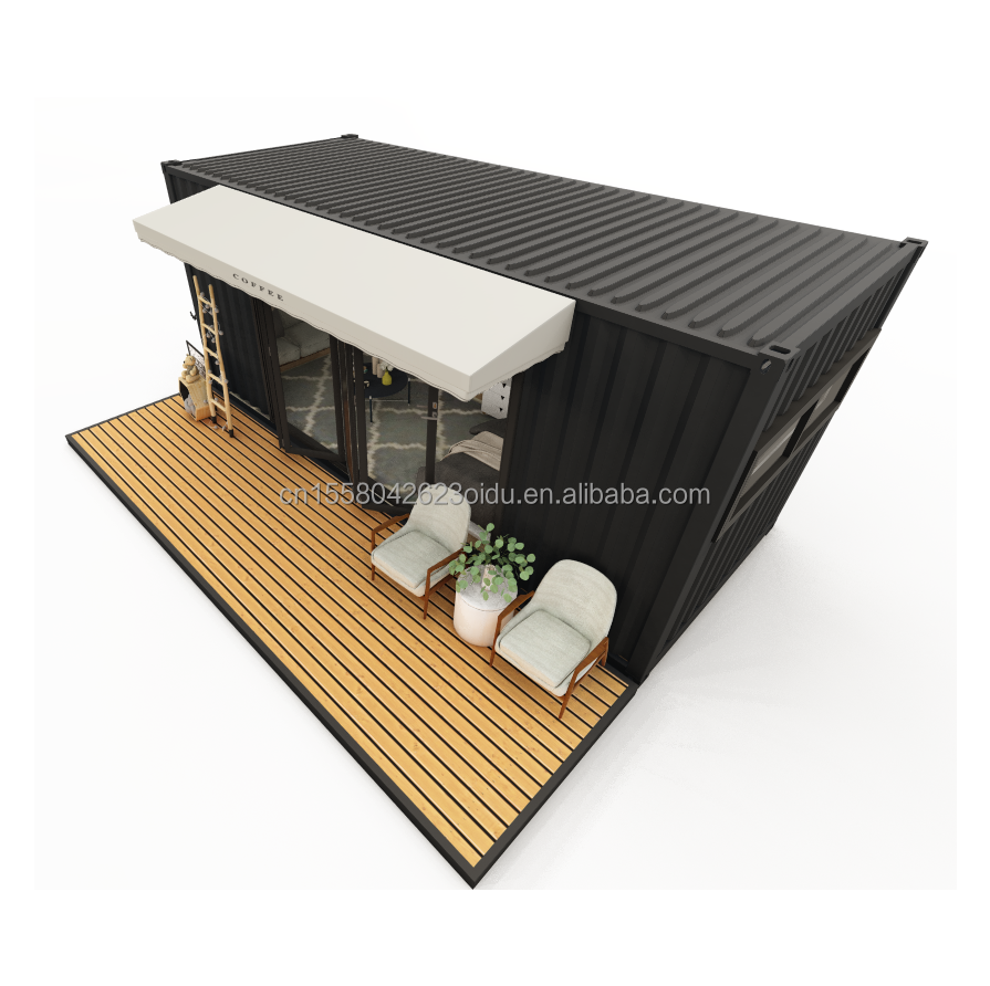 Log 20ft Eco-Friendly Flat Pack Container House Prefabricated Sustainable Construction Steel Structure Resilient Rain Wind Snow Shop