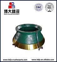 Design Mn18Cr2 Concave and Mantle for HP100 HP200 HP300 Stone Cone Crusher Spare Parts