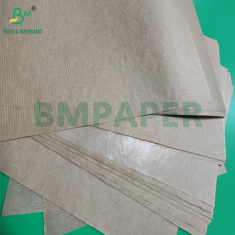 50g Ribbed Brown Kraft Wrapping Paper For Coffee Bean Bags 750mm 1 Side Glossy