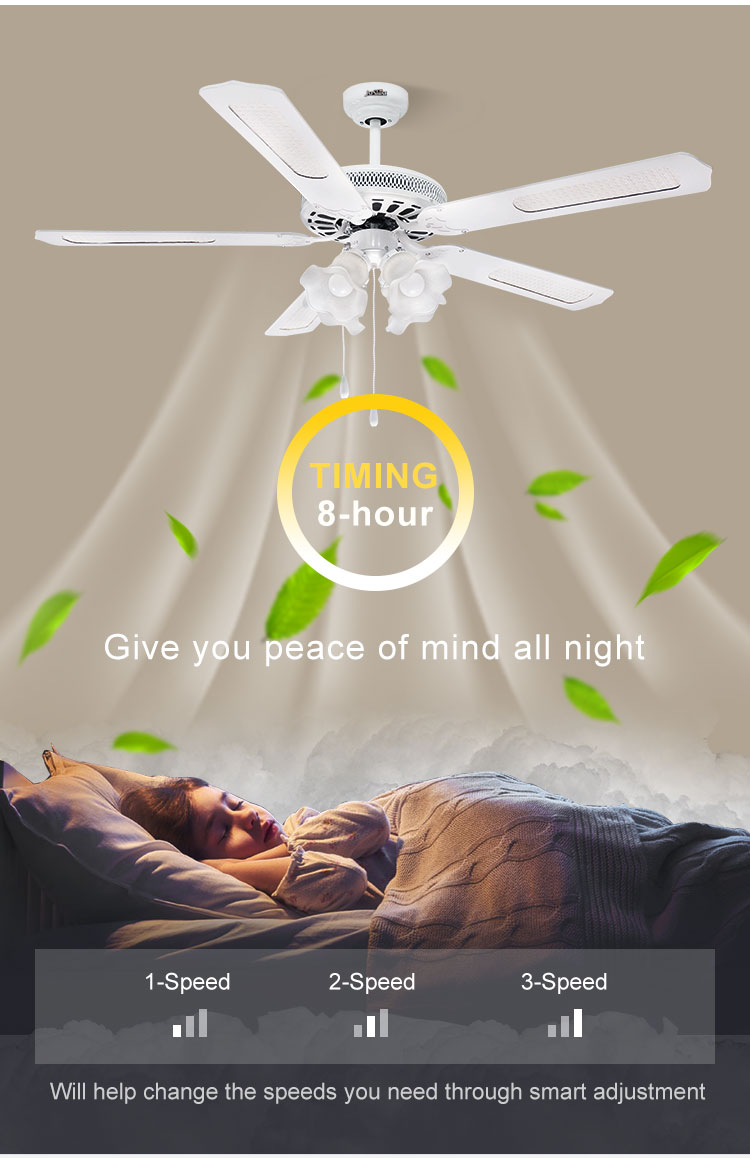 Add a Touch of Style to Your Space with this 52 Inch 5 Blade AC LED Ceiling Fan White