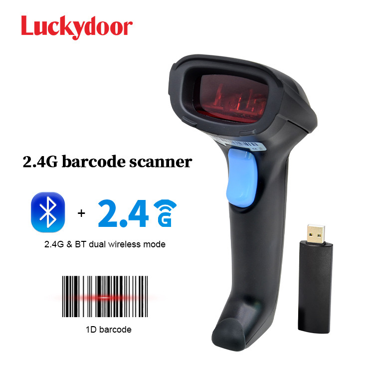 3 In 1 Connection Wireless Barcode Scanner 2.4GHz 1D Bar Code Laser Reader For Delivery