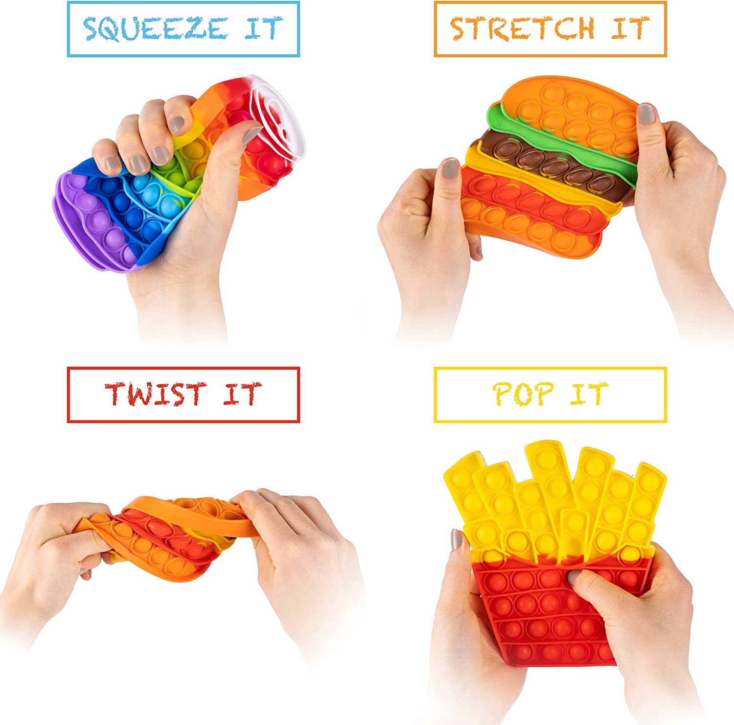Silicone Material Sensory Fidget Toys Handberg Pisa Chip Can Shape For Baby