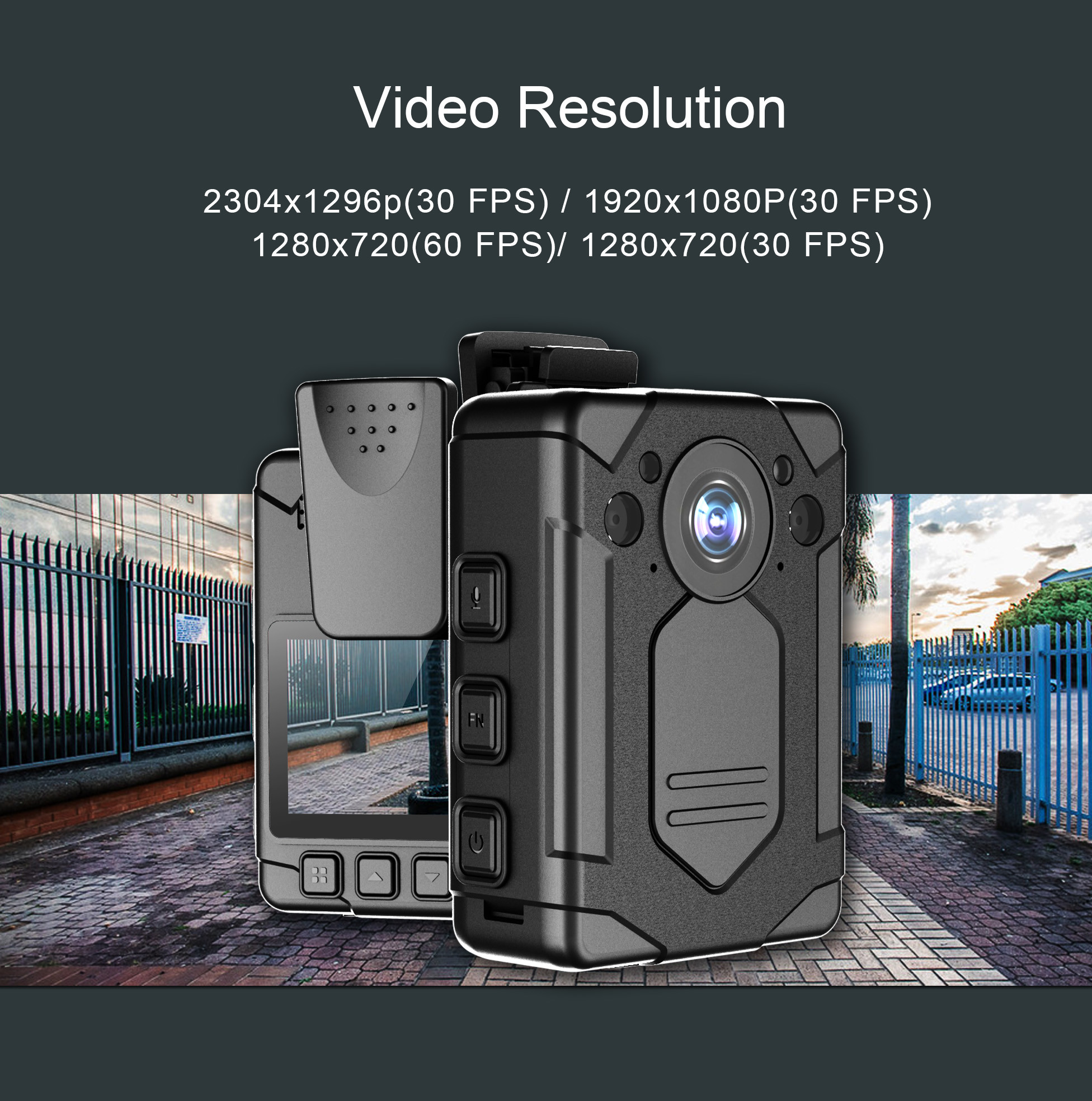 1080P Law Enforcement Body Camera 32G Memory Portable Body Camera With Audio Recording