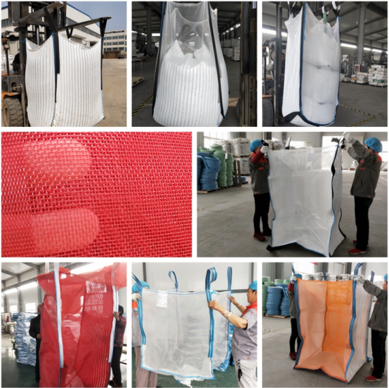 Top Full Open 1000kg Fibc Pp Plastic Woven Jumbo Bag For Cement Sand Customized Logo
