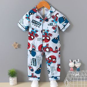  Short Sleeved Cardigan Pajama Set Full Flower Button Up Pyjamas For 120cm Height Manufactures