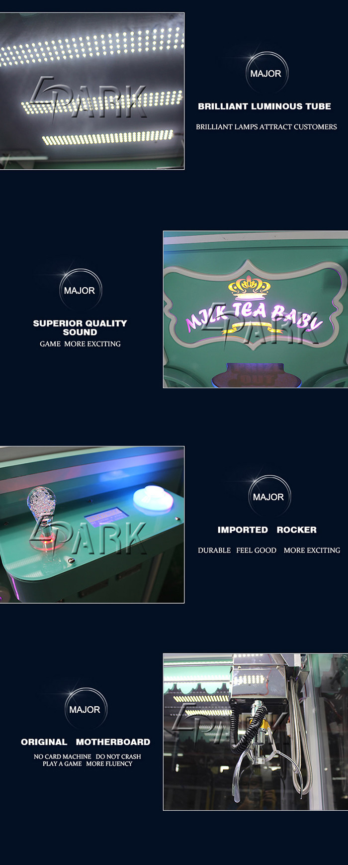 Promotion Prize Arcade Game Machine With Color LED Lights 220V