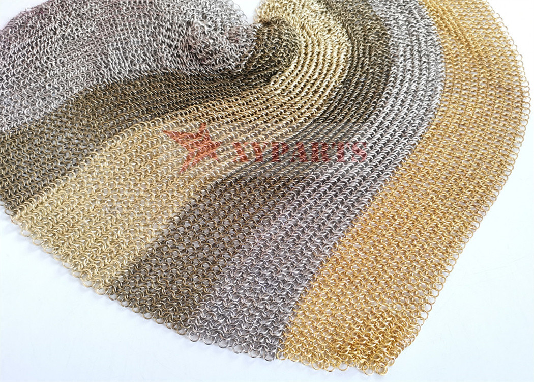 Light Partitioning Copper Metal Ring Mesh 8 Mm