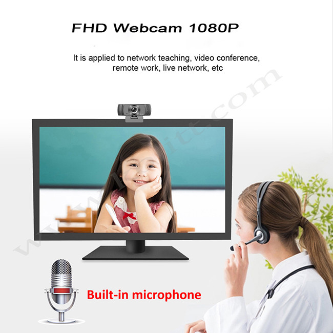 Plug And Play USB Webcam Full HD 1080p 30FPS Fixed Focus Glass Lens