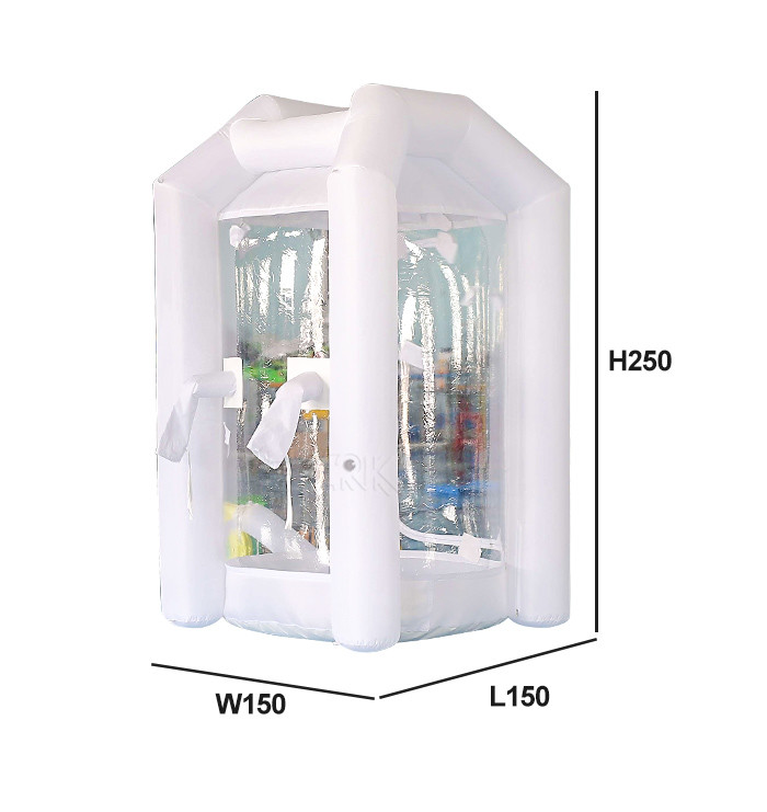 Oxford Cloth Inflatable Money Grabber Catching Cash Booth Machine With Blower